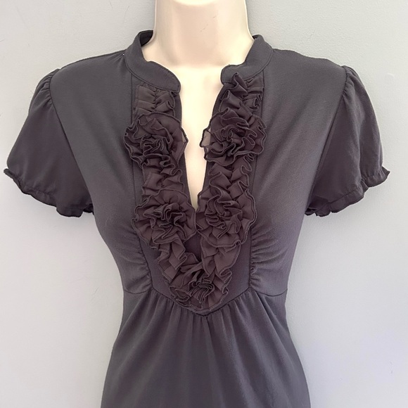 🌷 Y2K Vintage Ruffled Babydoll Top Purple Gray Size Medium - Picture 2 of 12